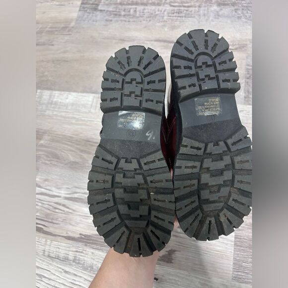 Bundle Black Combat Boots and Burgundy Mary Jane Shoes Girls Size 12-13 - Picture 4 of 11